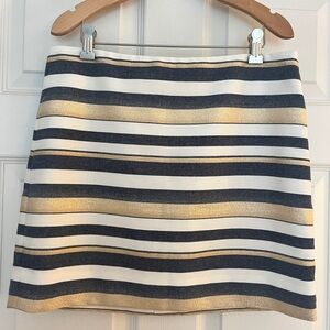 JCrew Skirt | Blue, White, and Gold Stripes | Size 6
